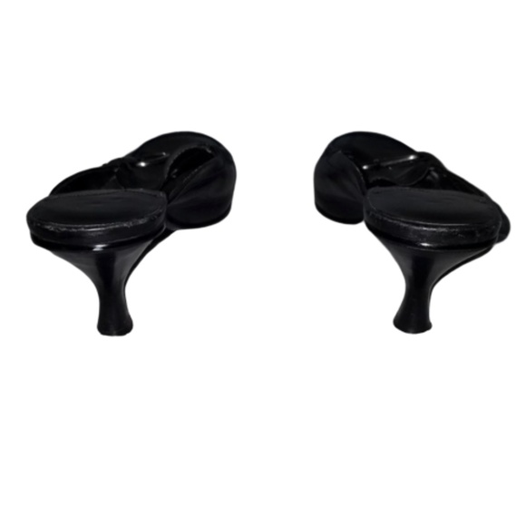 ENZO ANGIOLINI black leather mule slide heels 6.5 - Picture 4 of 6